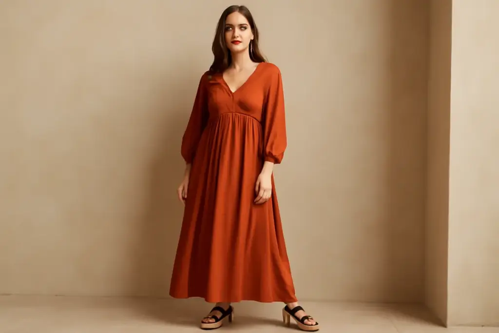 Come abbinare maxi-dress e sandali platform per un look elegante: il trucco che valorizza ogni fisico